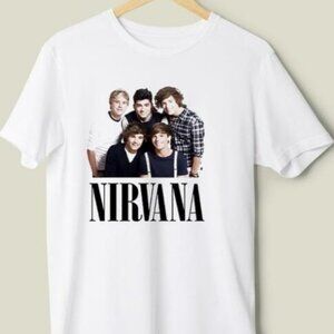 Nirvana One Direction Mashup Graphic T-Shirt Band Music Fan Gift Streetwear 05